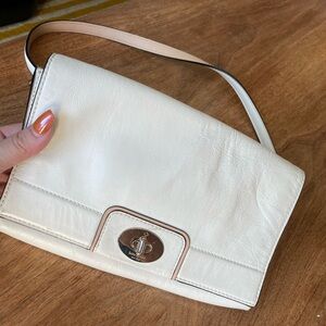 Kate Spade Authentic Genuine Leather Shoulder Bag / white purse gold accent